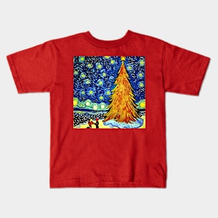 Christmas - Van Gogh Style Kids T-Shirt